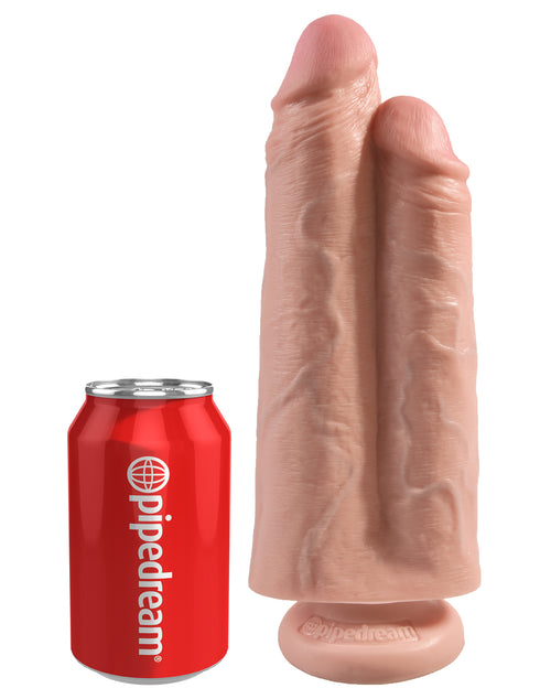 King Cock 9 in. Two Cocks One Hole - Flesh